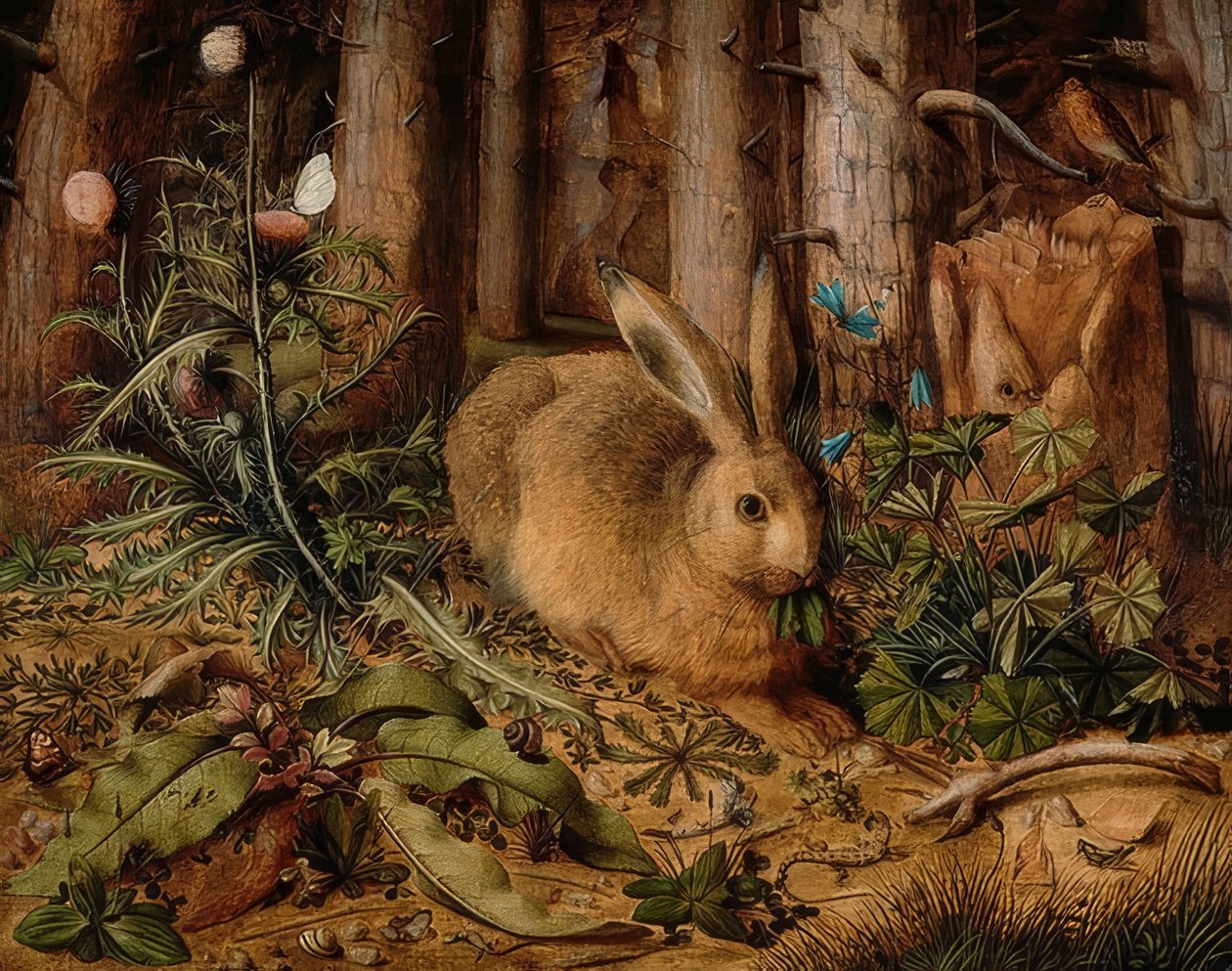 Hare i skogen. Rundt 1585 av Hans Hoffmann