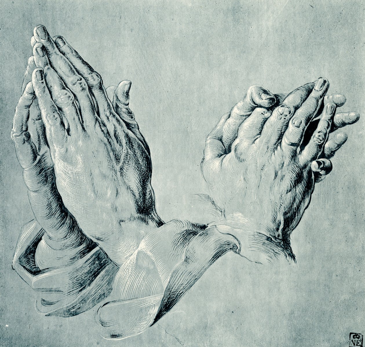 Studier av hender etter Dürer av Hans Hoffmann