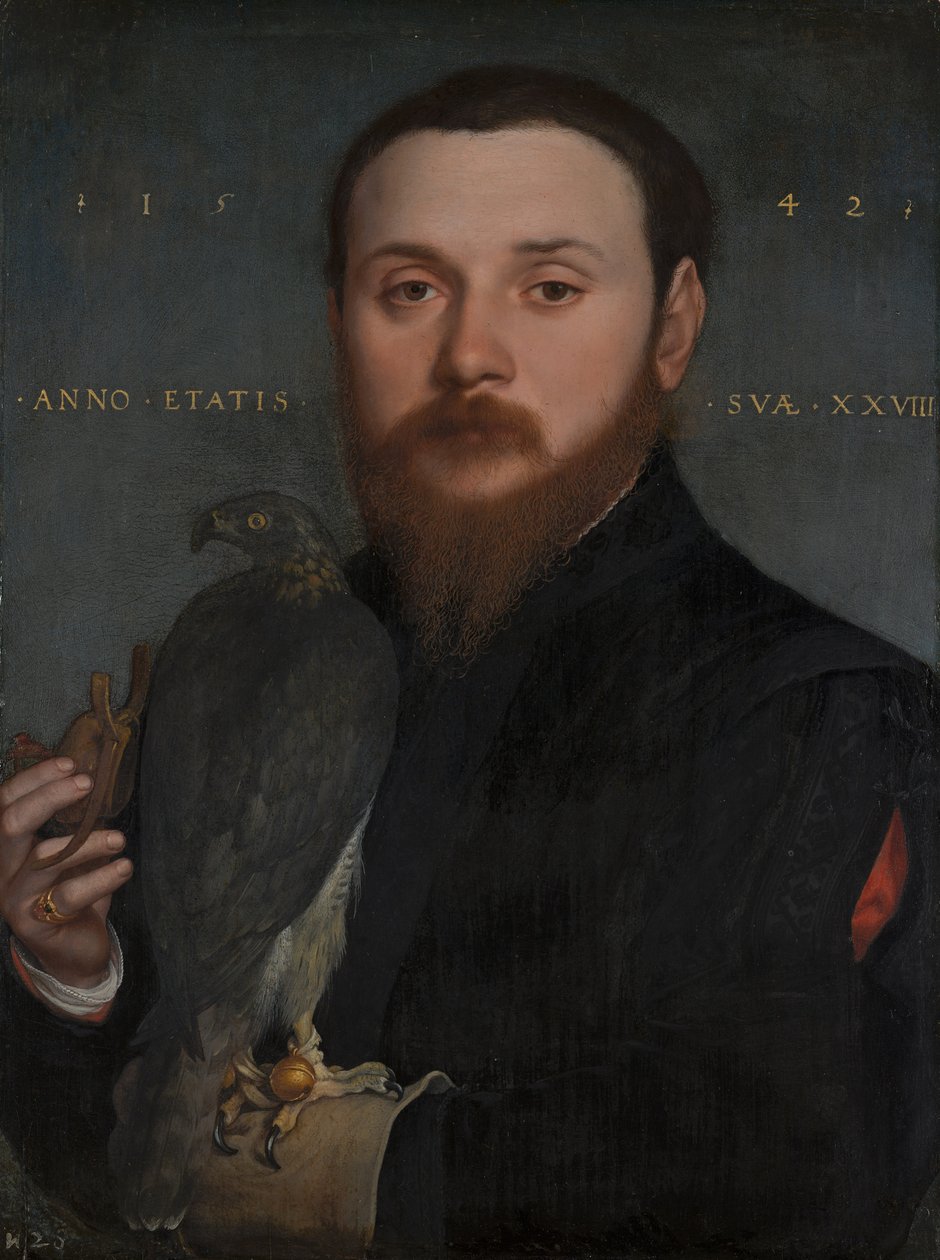 Portrett av en falkonerer av Hans Holbein