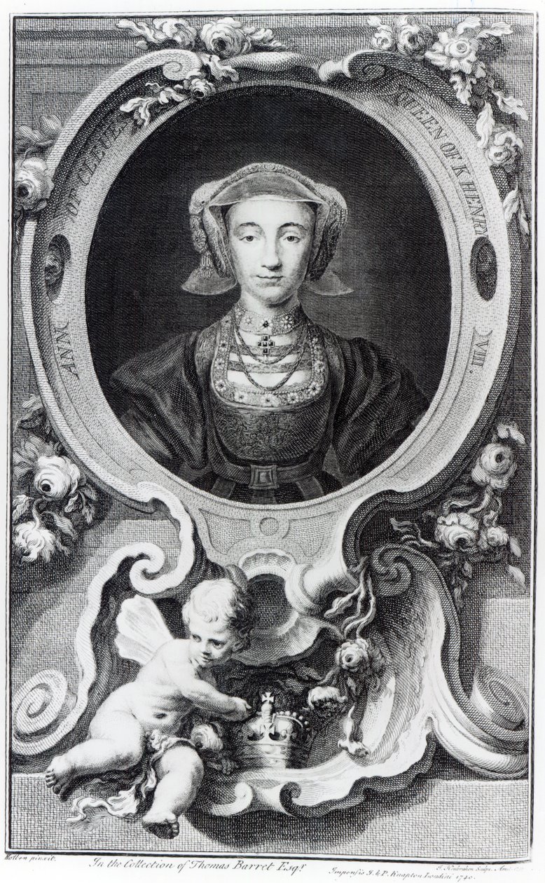 Anne av Cleves, gravert av Jacobus Houbraken, 1740 av Hans Holbein der Jüngere