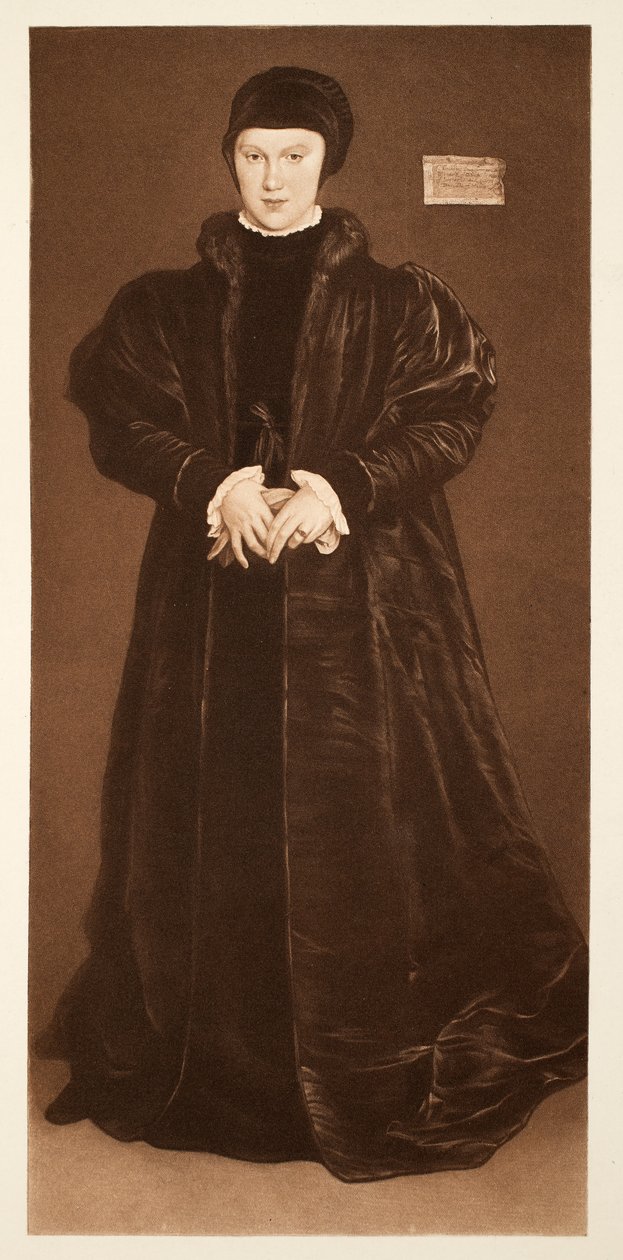 Christina av Danmark, hertuginne av Milano, ca. 1538, pub. 1640 (kollotype) av Hans Holbein der Jüngere
