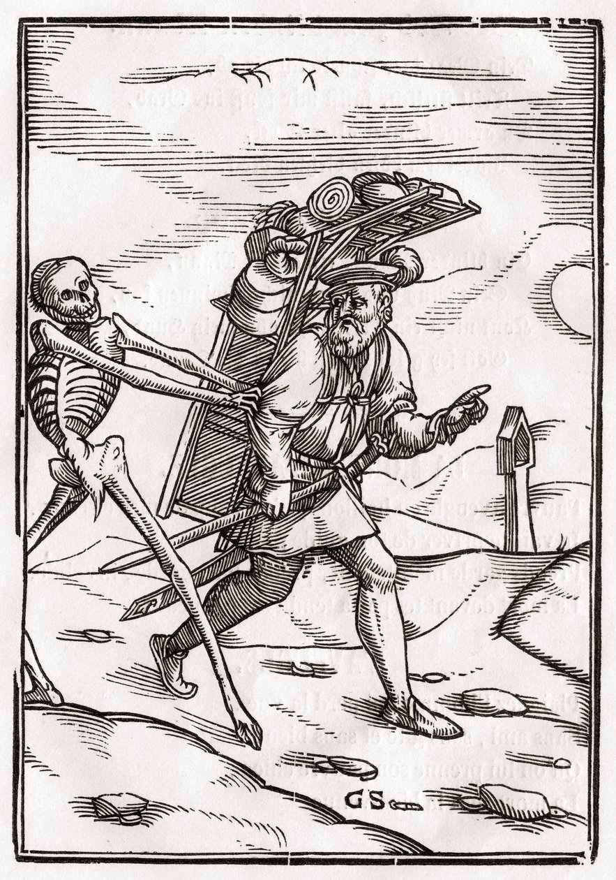 Death comes to the Pedlar, gravert av Georg Scharffenberg, fra 