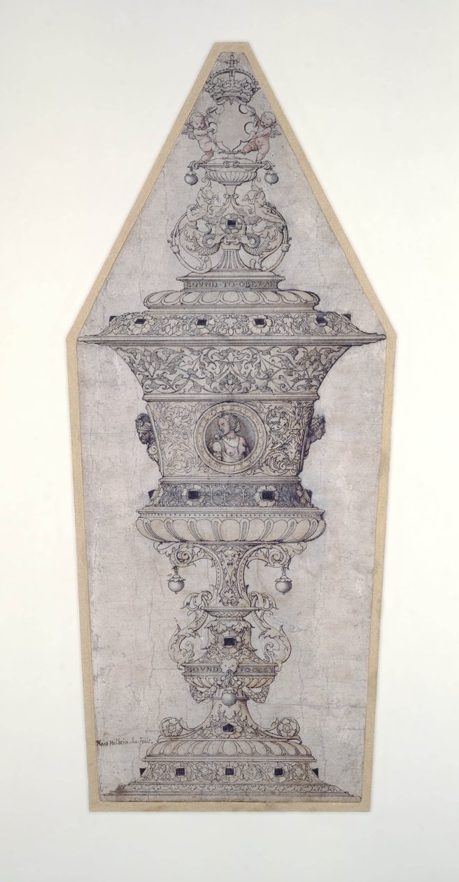 Design for Jane Seymour Gold Cup (penn og blekk og gull på papir) av Hans Holbein der Jüngere
