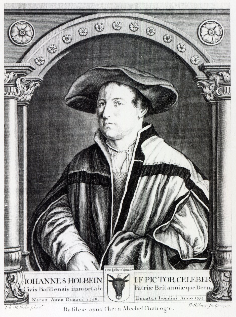 Hans Holbein den yngre, gravert av Bartholomaus Huebner, 1790 av Hans Holbein der Jüngere