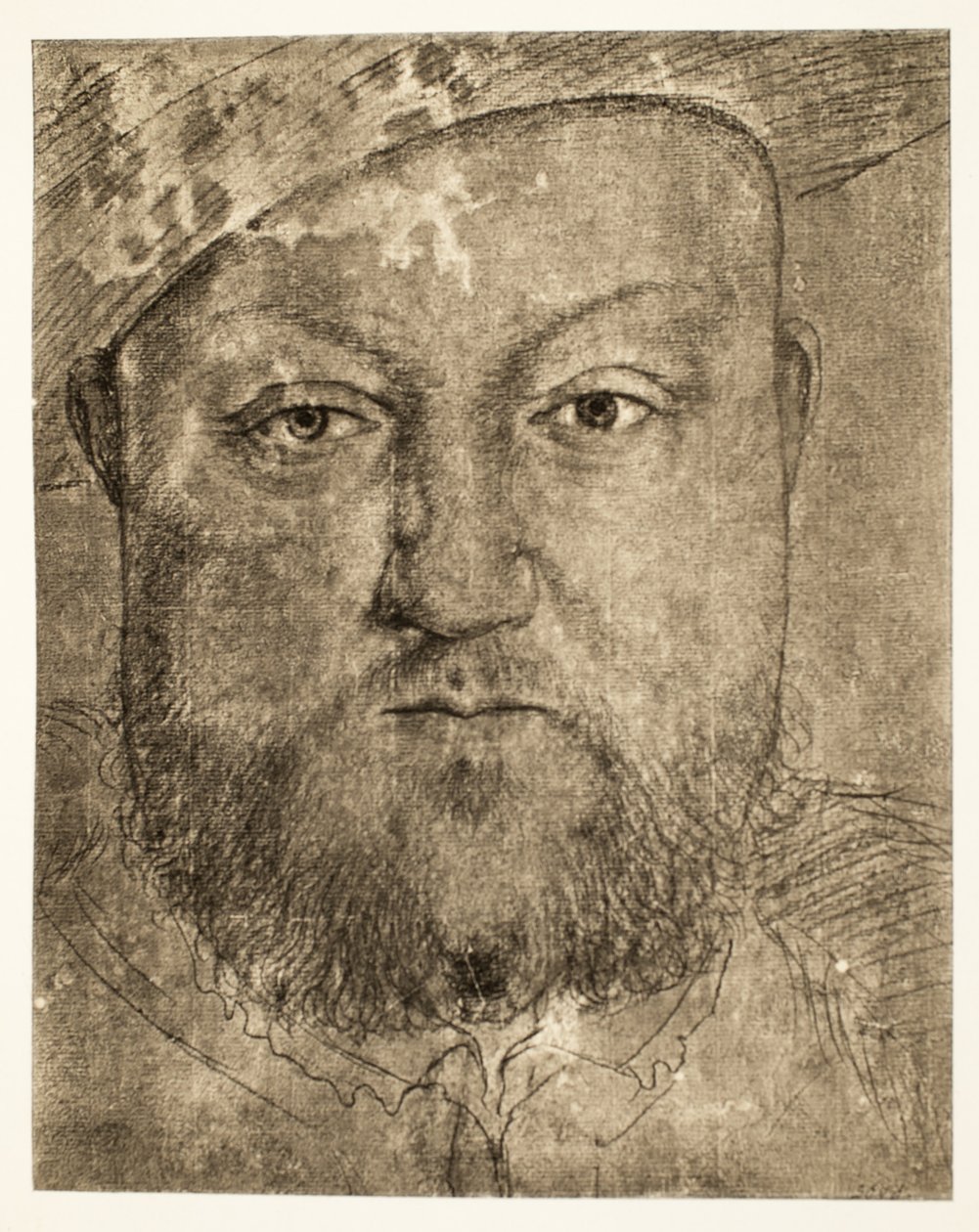 Henrik VIII kritttegning, ca. 1540, pub. 1902 (kollotype) av Hans Holbein der Jüngere