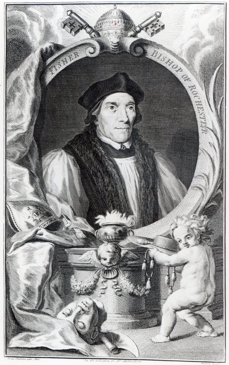 John Fisher, biskop av Rochester, gravert av Jacobus Houbraken, ca. 1738-42 av Hans Holbein der Jüngere