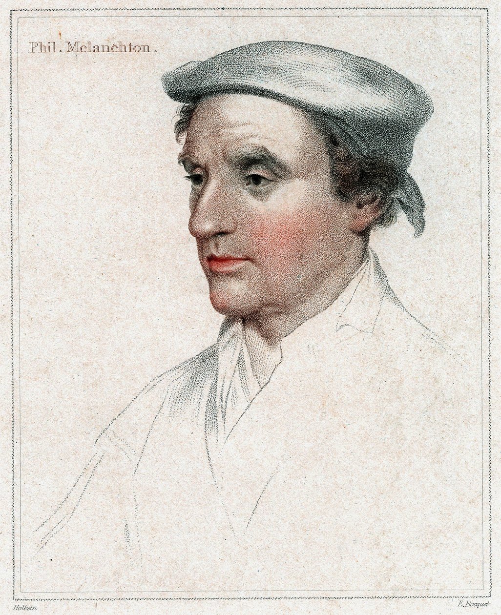 Philip Melancthon, gravert av E. Bocquet av Hans Holbein der Jüngere