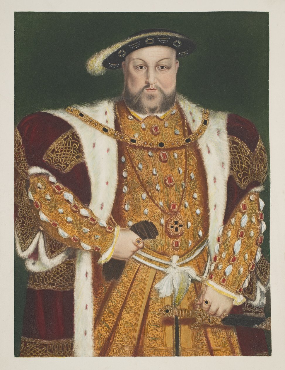 Portrett av Henry VIII (1491-1547) 49 år gammel, pub. 1902 av Hans Holbein der Jüngere