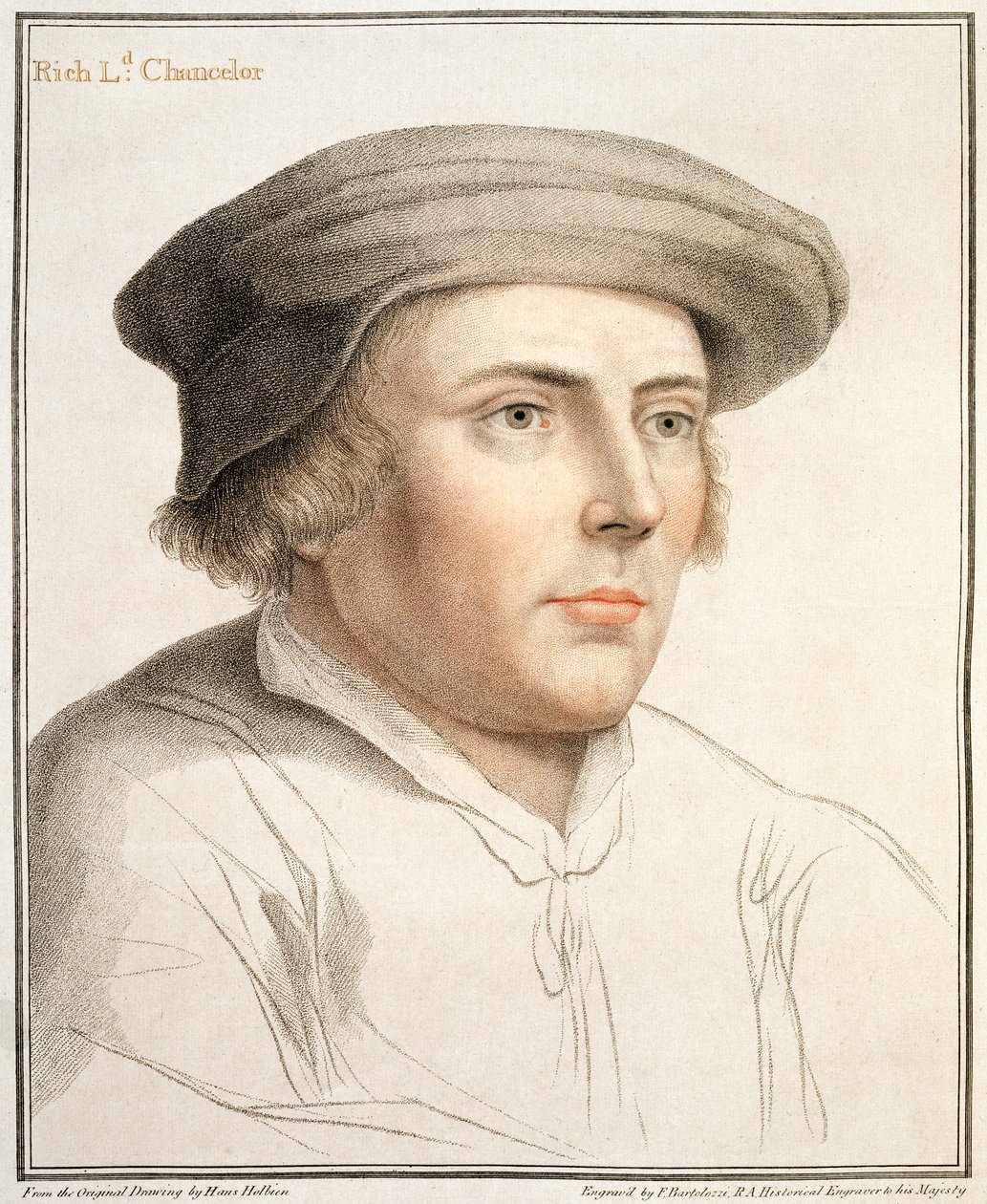 Richard Rich, første baron Rich (ca. 1496-1567) gravert av Francesco Bartolozzi (1727-1815) av Hans Holbein der Jüngere
