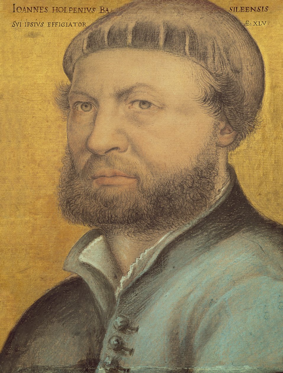 Selvportrett, 1542 (pastell på papir) av Hans Holbein der Jüngere