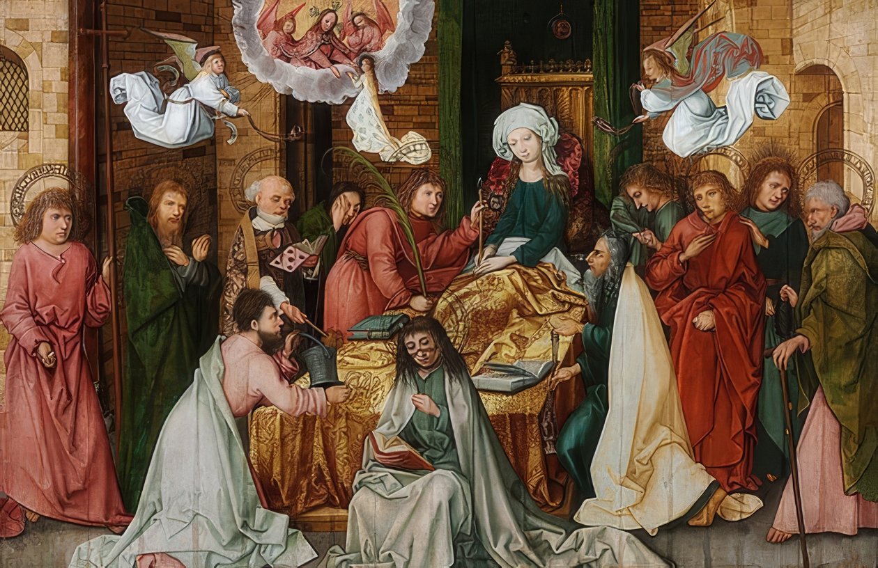 Guds mor Marias død. 1492 av Hans Holbein the Elder