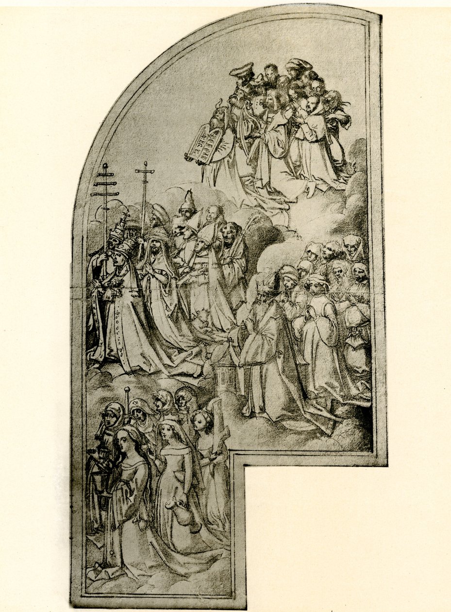 Design for en altertavle som viser hellige av Hans Holbein the Elder
