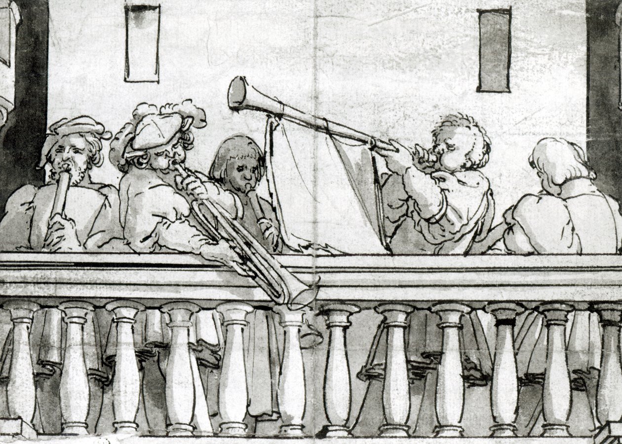 Musikere av Henry VIII (penn og blekk på papir) av Hans Holbein the Elder