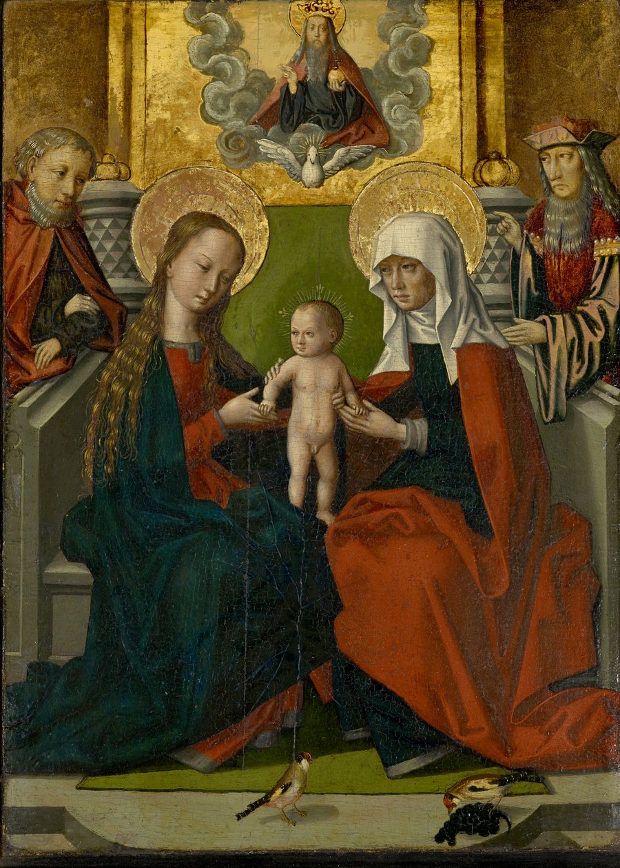 Den hellige Anne med jomfruen og barnet, Josef, Joachim, Gud Faderen og Den hellige ånd av Hans Holbein the Elder
