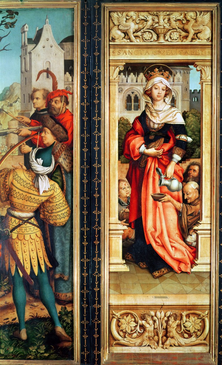 St. Elizabeth av Ungarn (1207-31) høyre panel fra Triptych of St. Sebastian, 1516 av Hans Holbein the Elder