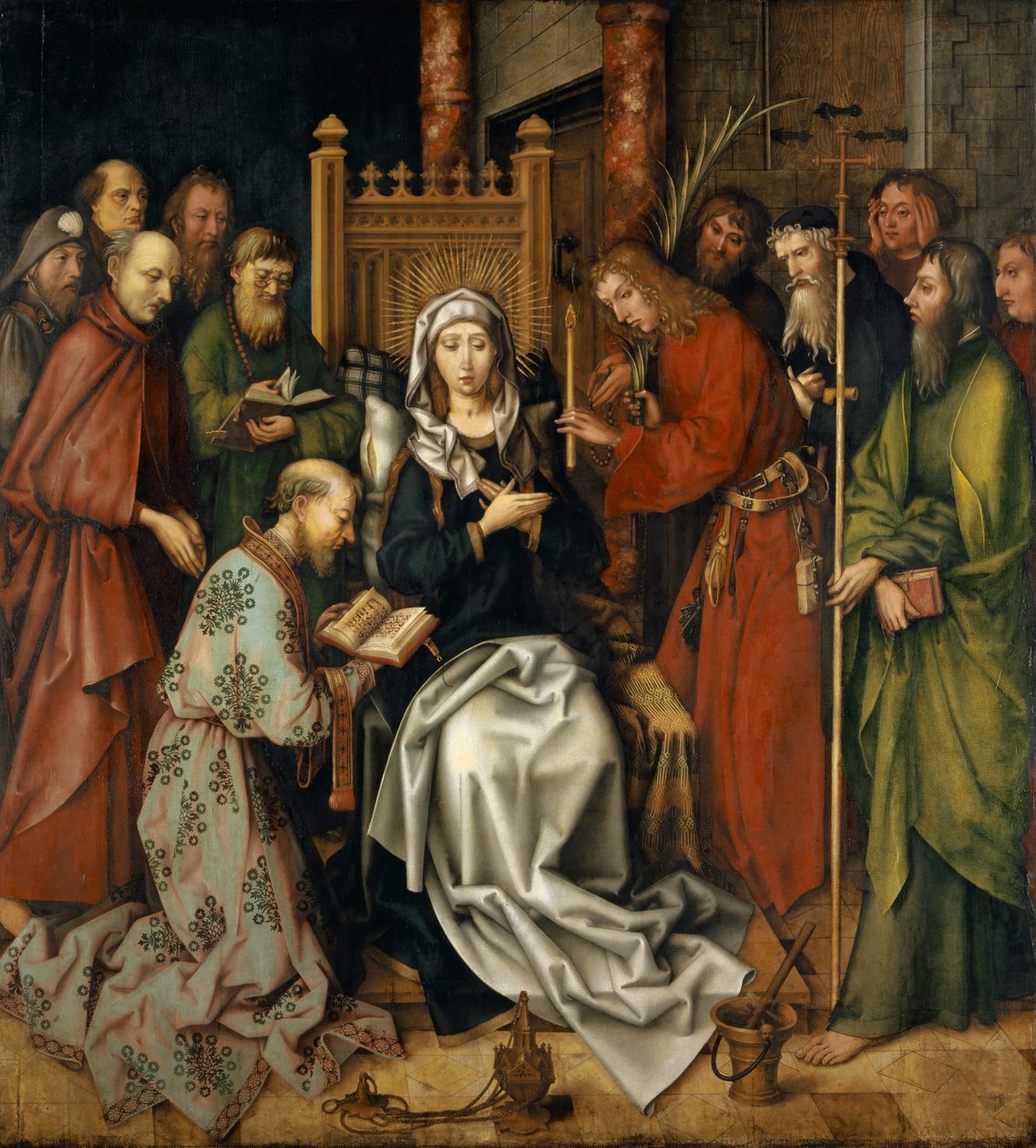 Jomfruens død, fra dominikanernes altertavle i Frankfurt, 1501 av Hans Holbein the Elder