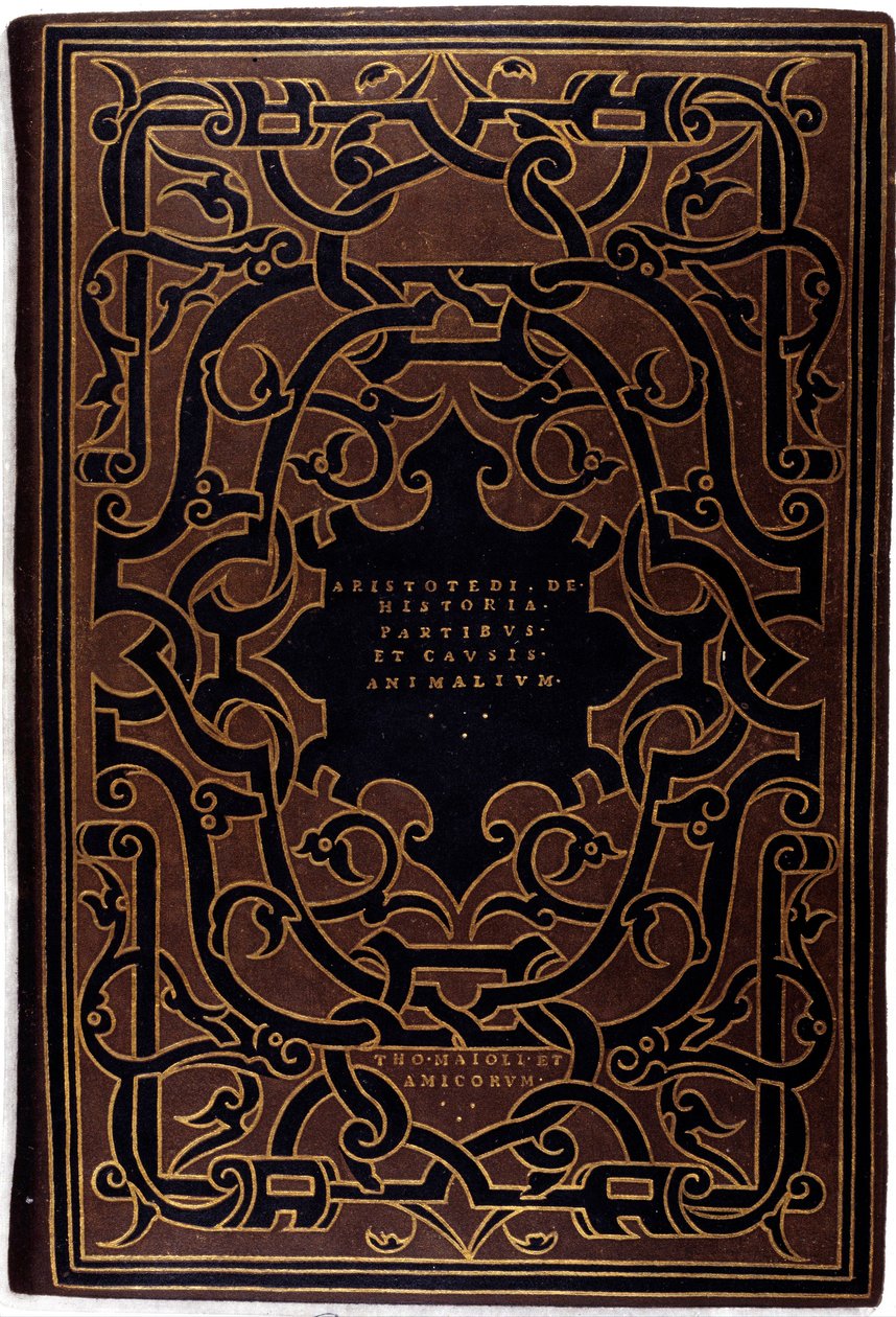 Innbinding av samlingen "" Histories of Aristoteles and Theophrasti""" tegnet av Hans Holbein den yngre (1497-1543) 1534 Paris, dekorativ kunst av Hans Holbein der Jüngere