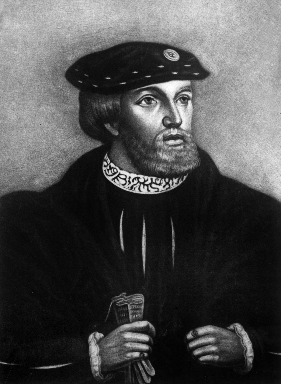 Edward Stafford 3rd Duke of Buckingham (1478 1521) grunnlegger av Magdalen College i Cambridge halshugget for forræderi i 1521 (gravering) av Hans Holbein der Jüngere