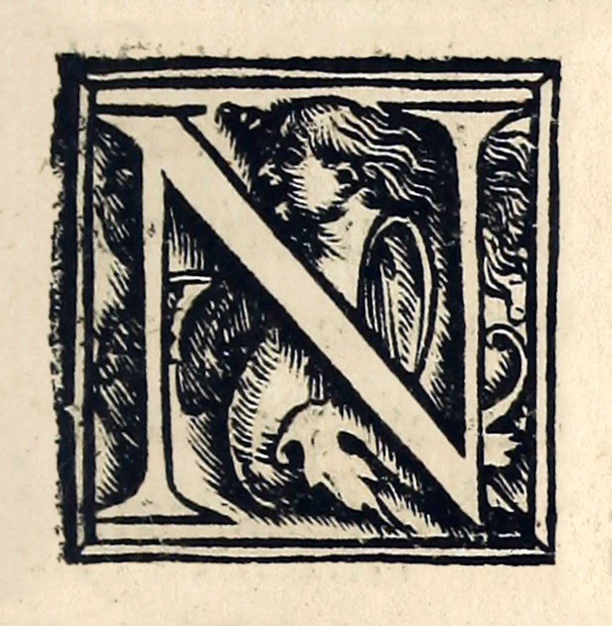 Opplyst "N" fra 1518 Basel tredje utgave av 