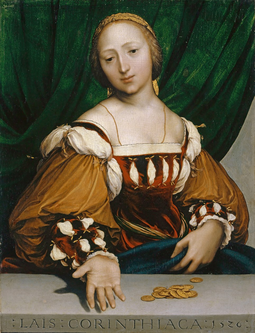Laïs av Korint, 1526 (olje på kalkved) av Hans Holbein der Jüngere