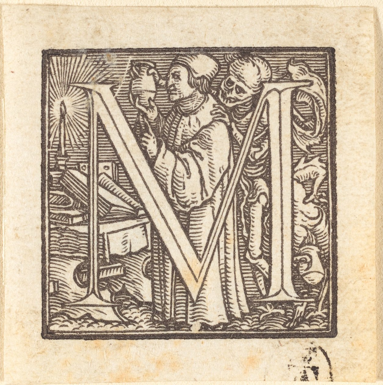 Bokstaven M av Hans Holbein der Jüngere