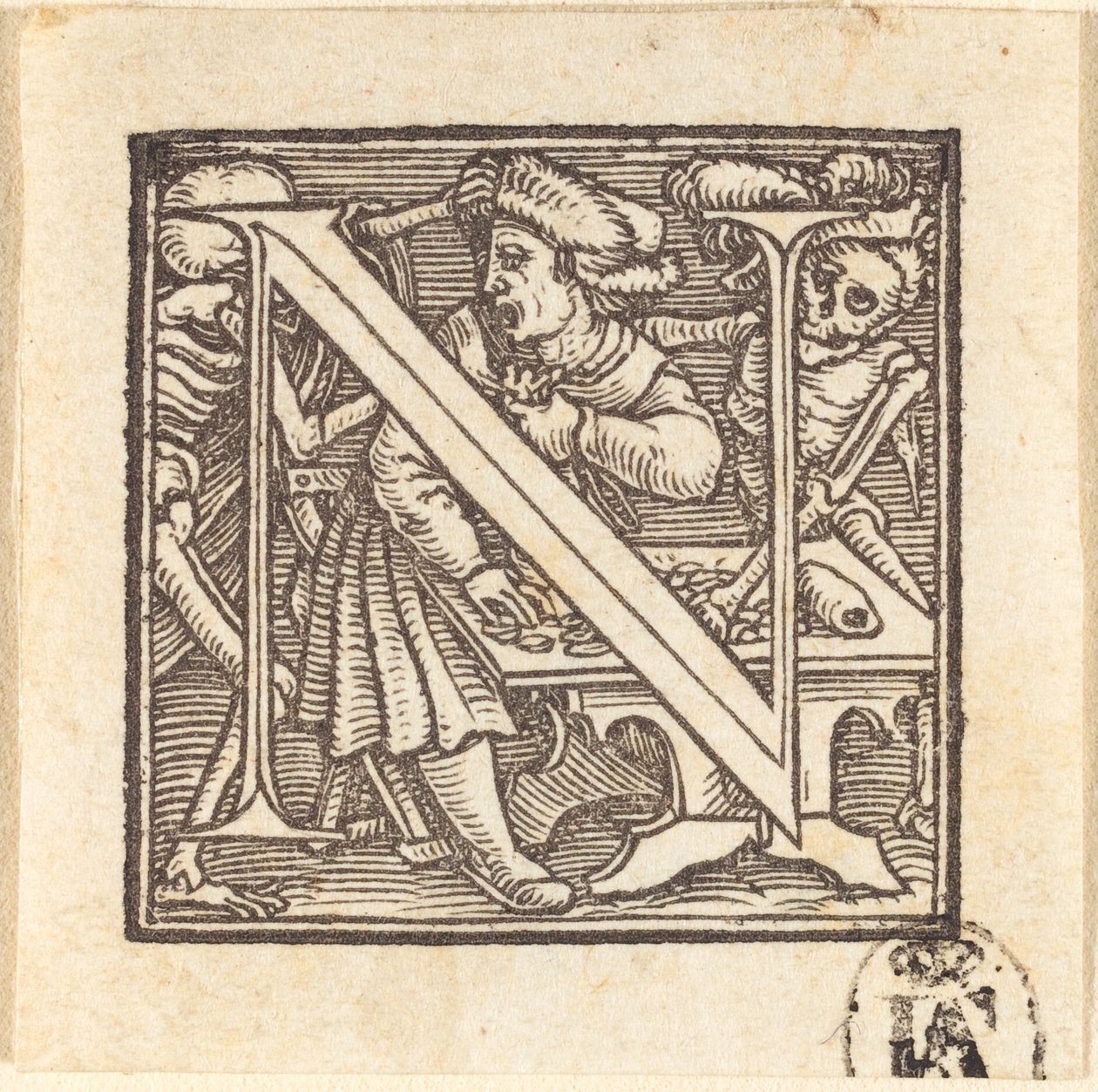 Bokstav N av Hans Holbein der Jüngere