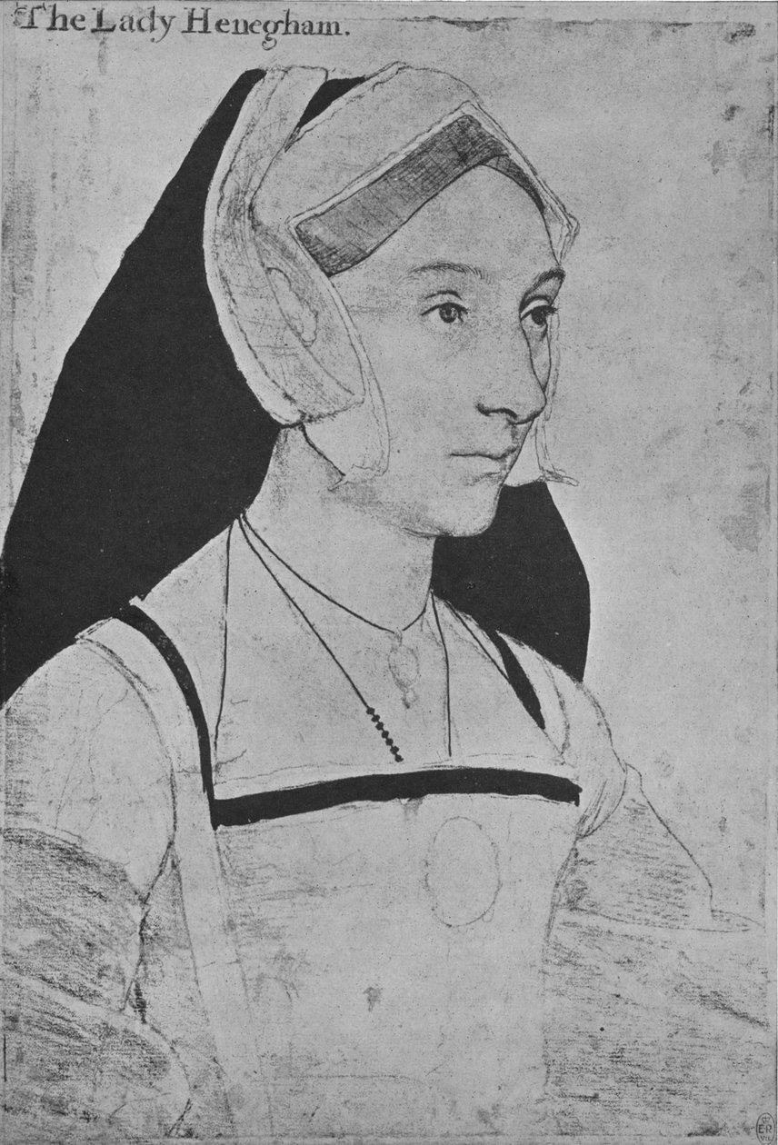 Mary, Lady Heveningham, c1532-1543 1945 av Hans Holbein der Jüngere