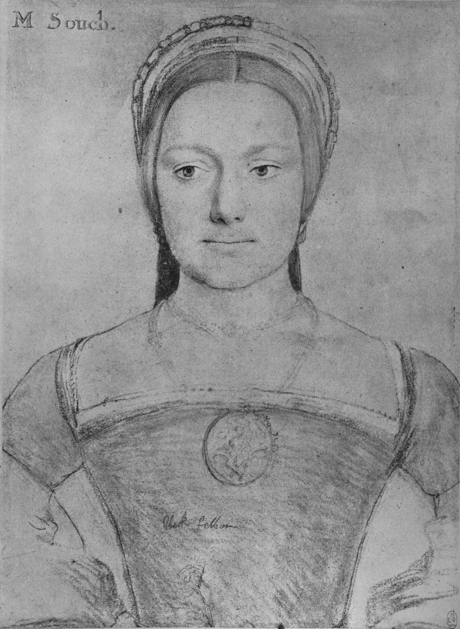 Mary Zouch, c1532-1543 1945 av Hans Holbein der Jüngere