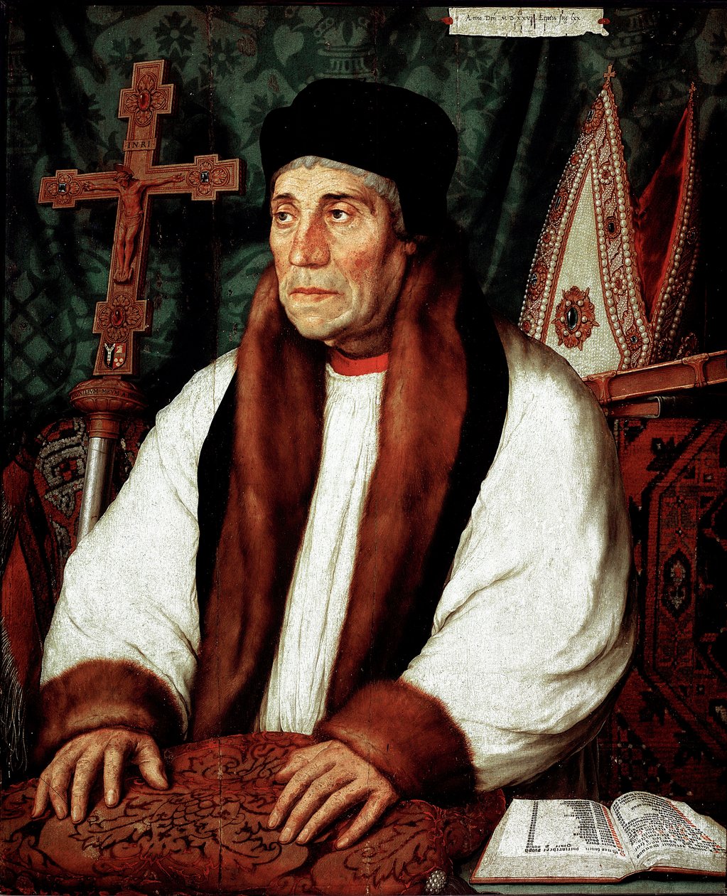 Portrett av William Warham (1450-1532), Archeveque of Canterbury Maleri av Hans Holbein den unge (1497/8-1543) 1500-tallet Søn. 82x67 cm Paris, Musée du Louvre av Hans Holbein der Jüngere