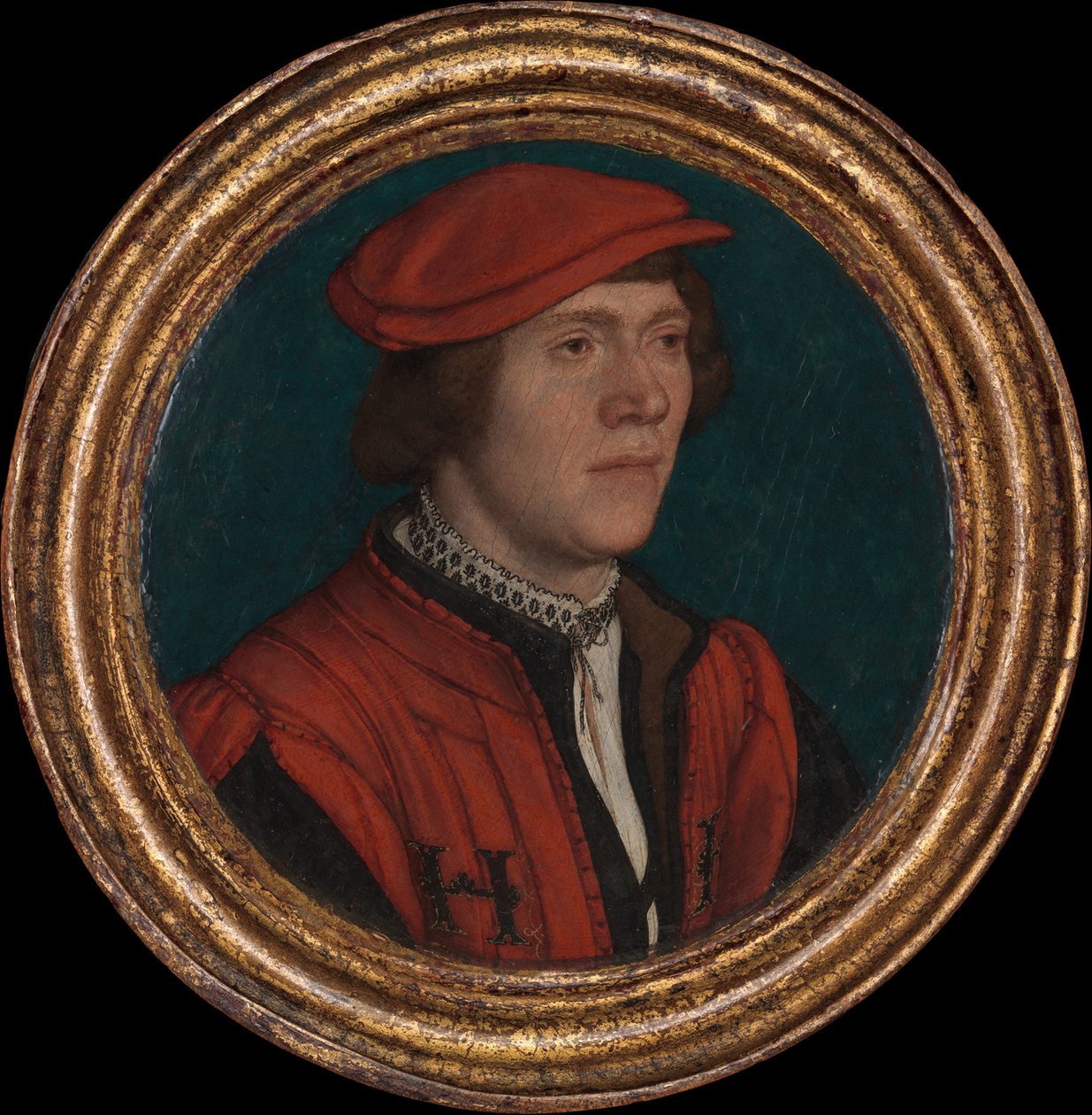 Portrett av en mann i en rød lue, 1532-35 av Hans Holbein der Jüngere