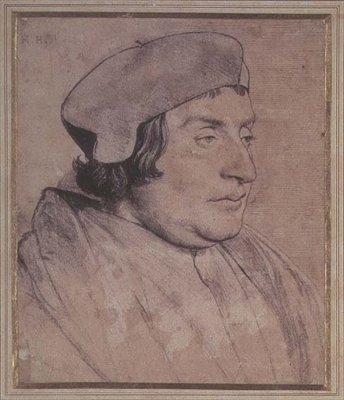 Portrett av en lærd eller geistlig (svart kritt) av Hans Holbein der Jüngere
