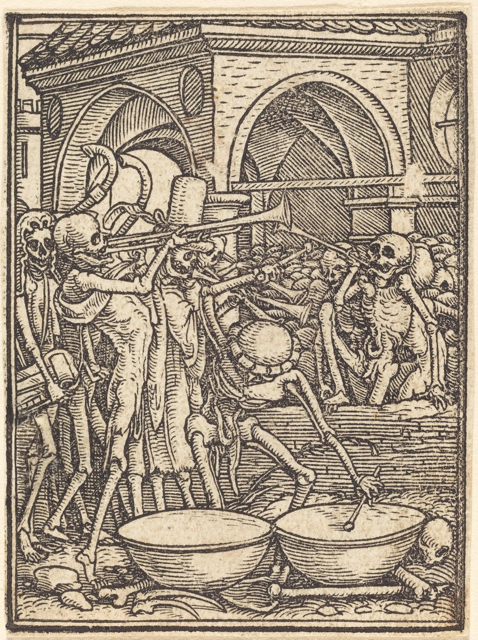 Skjeletter som spiller musikk av Hans Holbein the Younger