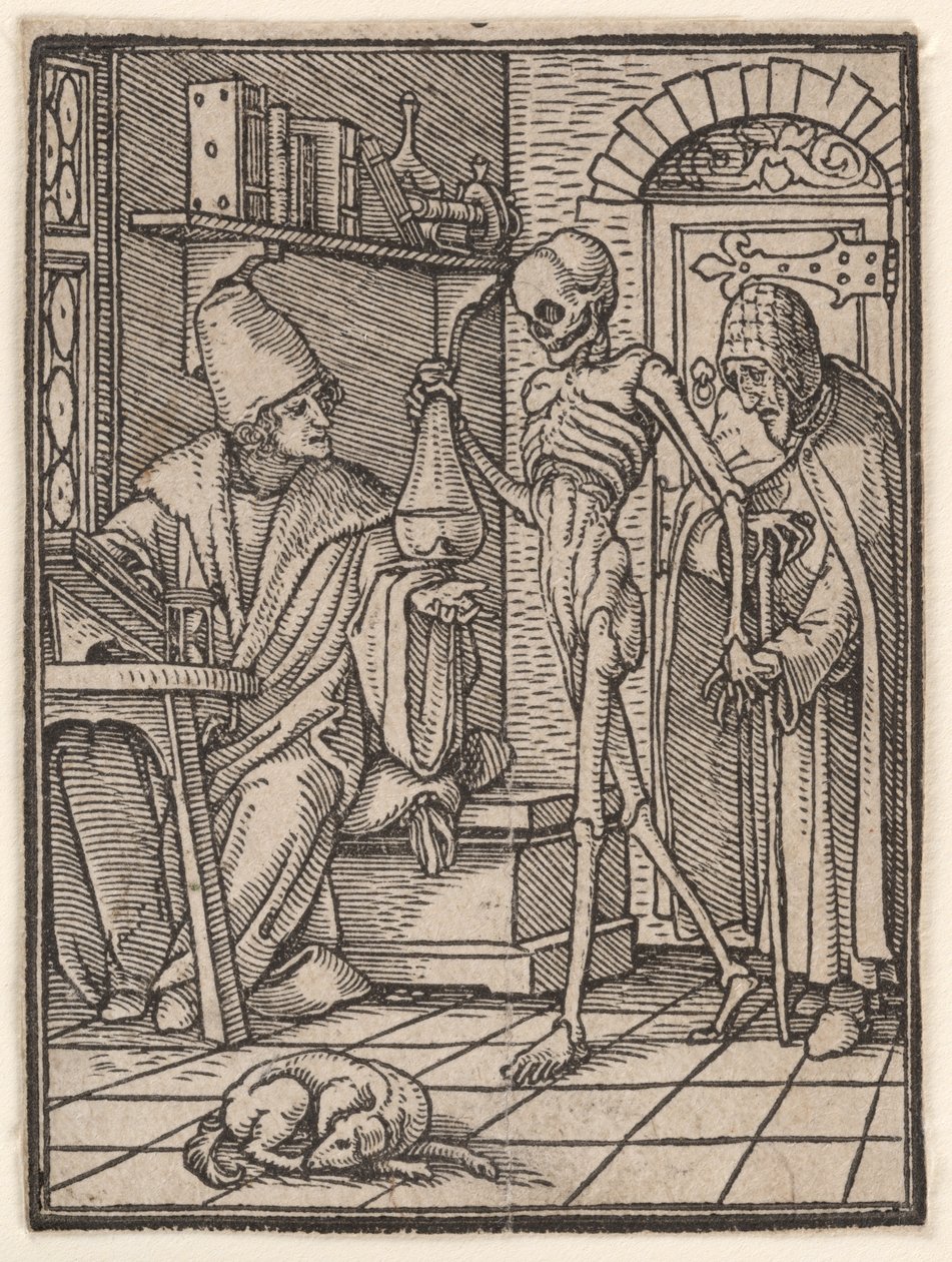 Doktoren (eller legen), fra «Dødsdansen» av Hans Holbein the Younger