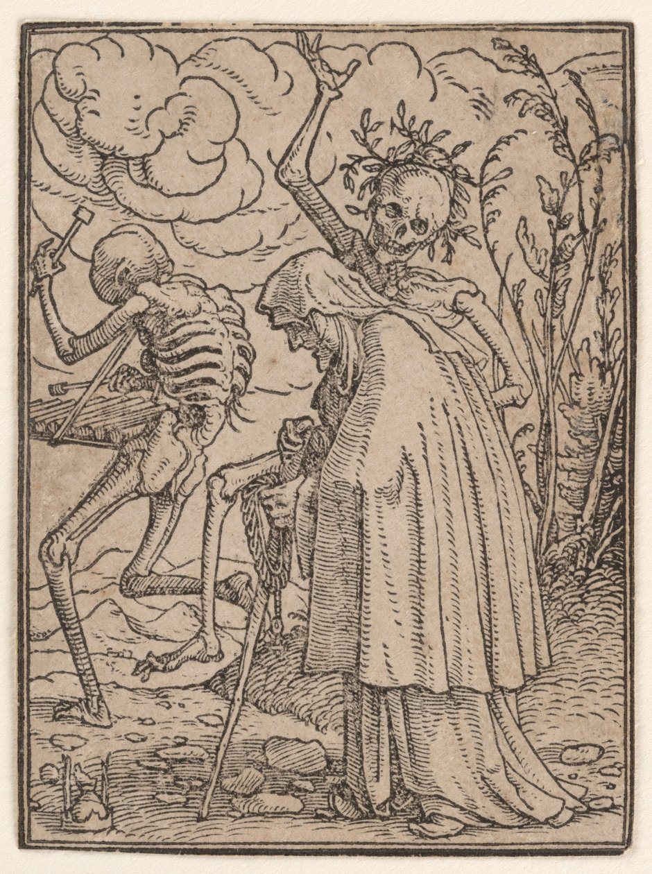 Den gamle kvinnen, fra «Dødsdansen» av Hans Holbein the Younger