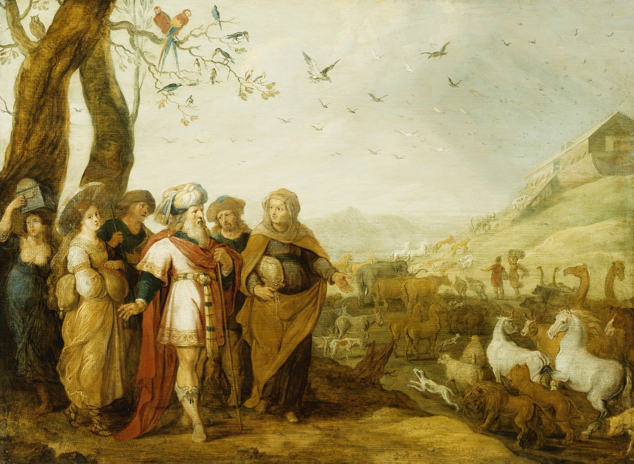 Noah og hans familie før ombordstigning i arken, av Hans III Jordaens