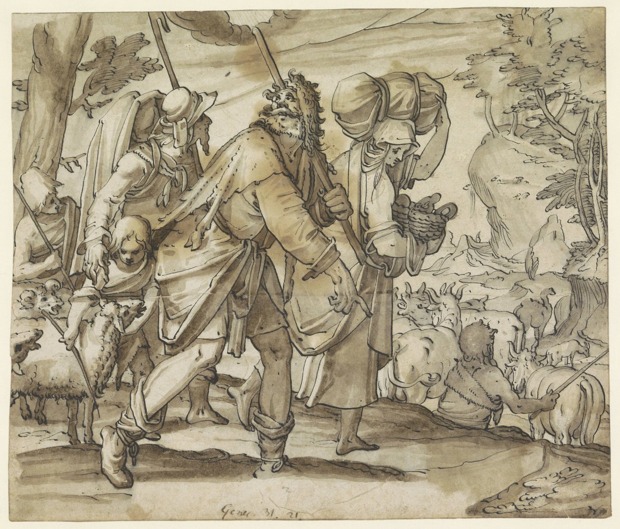 Jakob flykter fra Laban i Kanaans land av Hans Jegli (II)