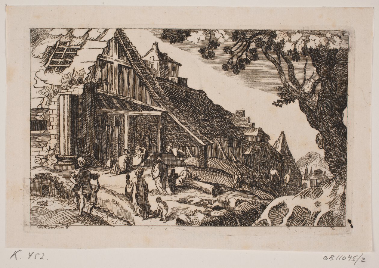 Landskap med den hellige familie og de hellige tre konger av Hans Jørgen Kirksteen