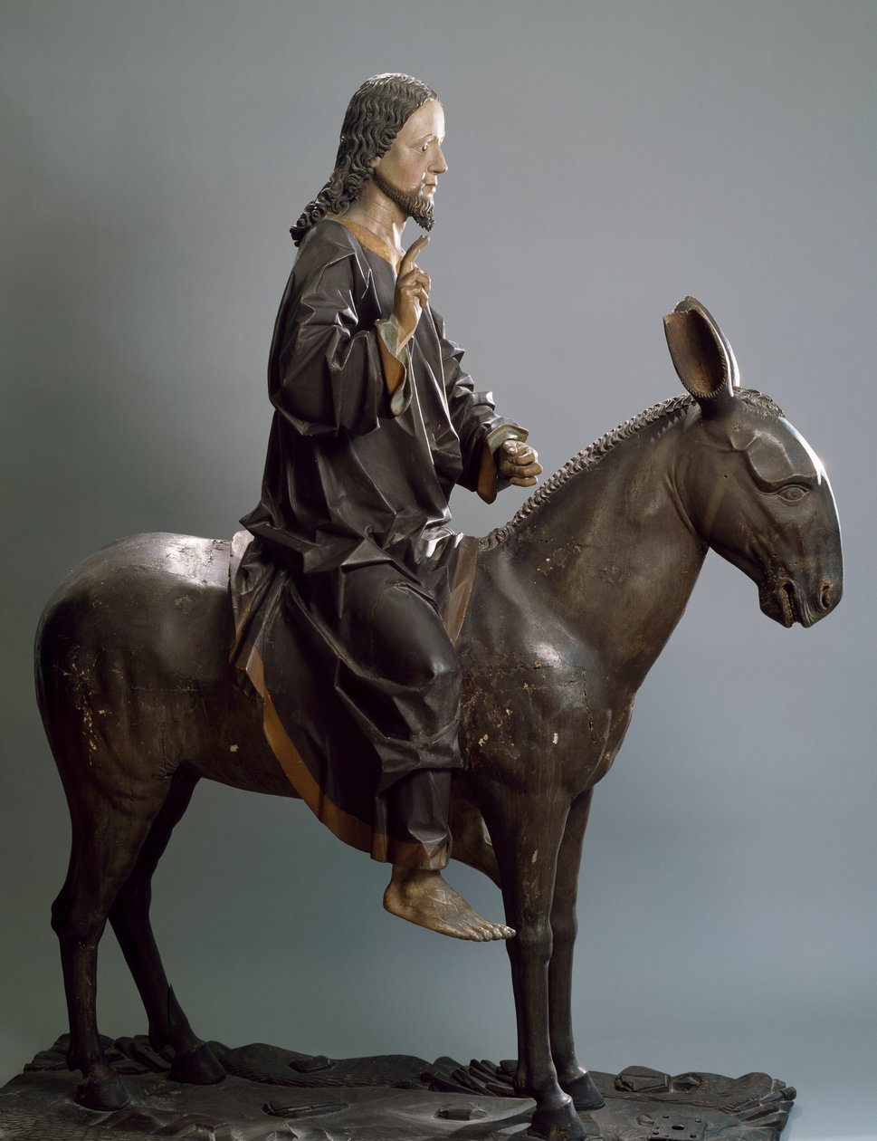 Kristus på esel, ca 1498, av Hans Klocker (aktiv ca 1478-1500), polykrom trestatue, Italia av Hans Klocker
