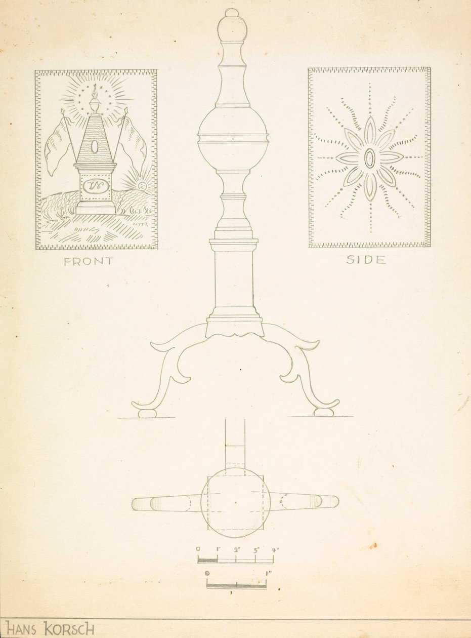 Andiron (en av par) av Hans Korsch