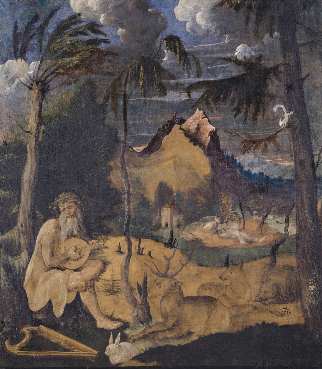 Orpheus Among the Animals, 1519 (tempera på lerret) av Hans Leu