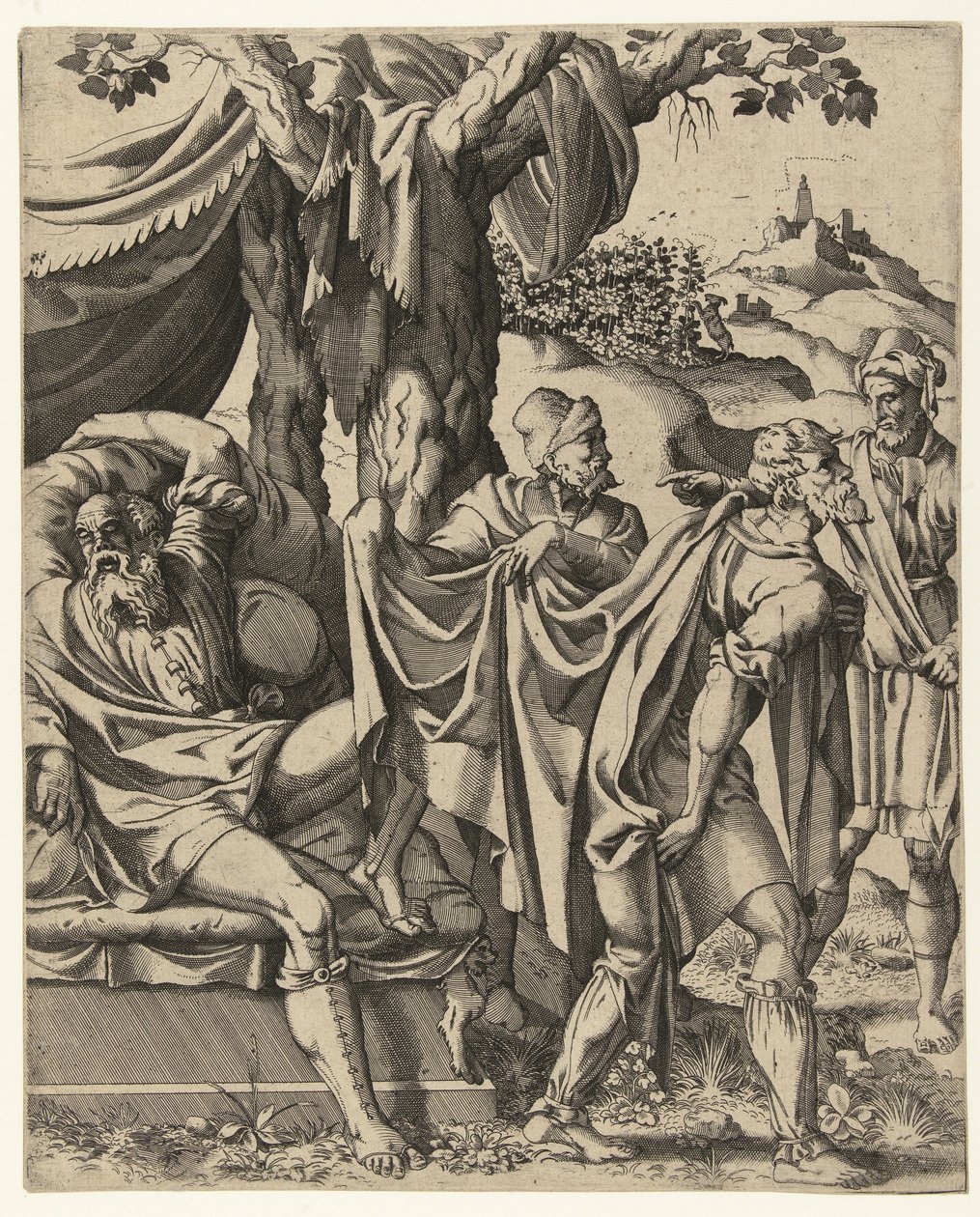 Noahs drukkenskap av Hans Liefrinck (I) (attributed to)