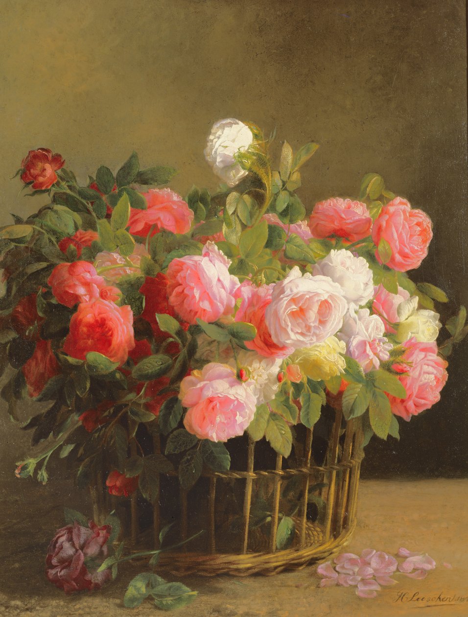 Kurv med blomster av Hans Looscher