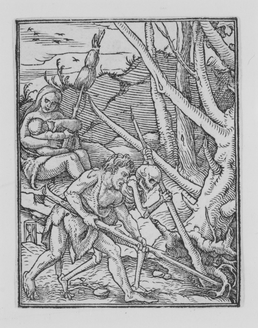 Adam digging, fra The Dance of Death, ca. 1526, publisert 1538. av Hans Lützelburger