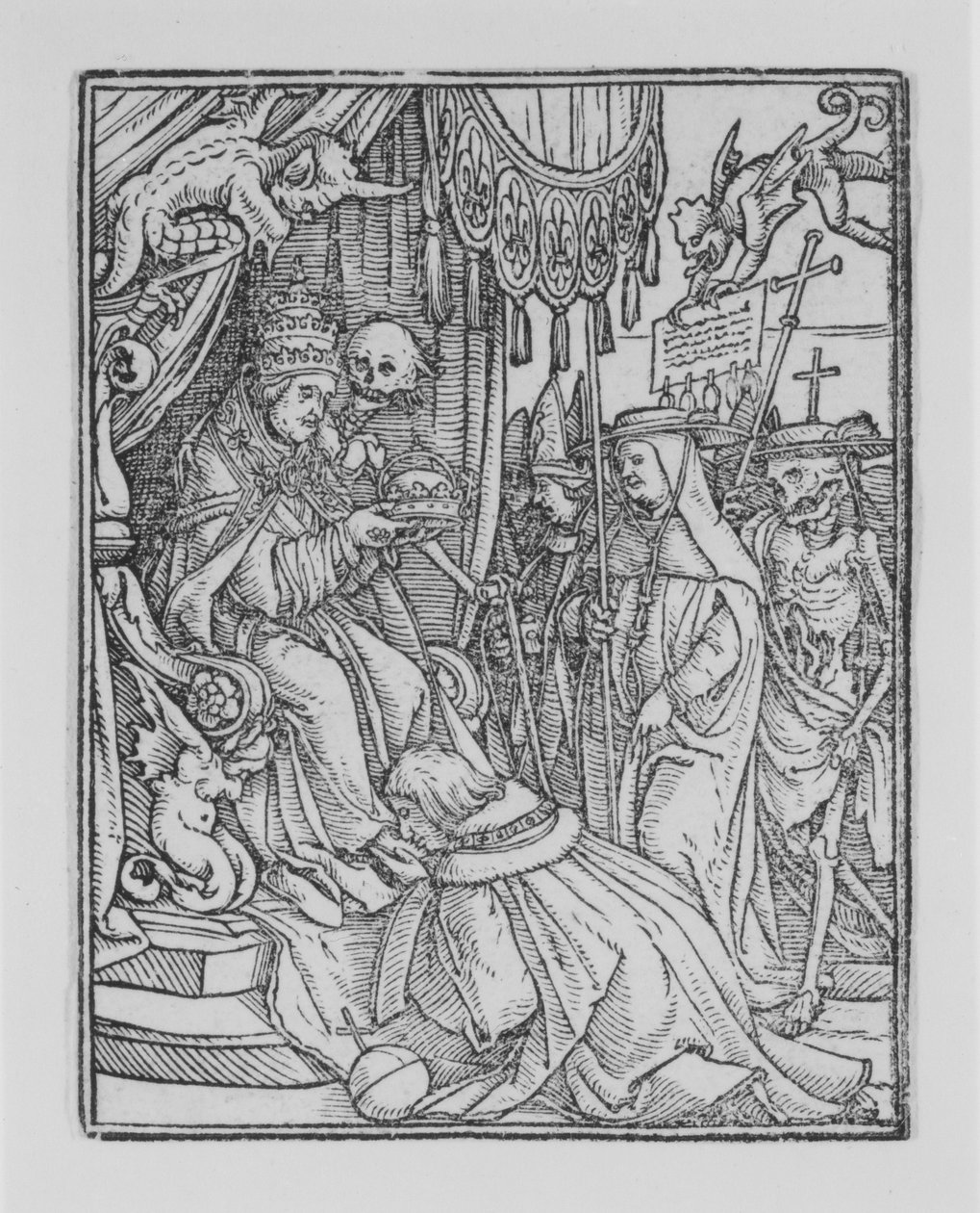 Paven, fra Dødedansen, ca. 1526, publisert 1538. av Hans Lützelburger