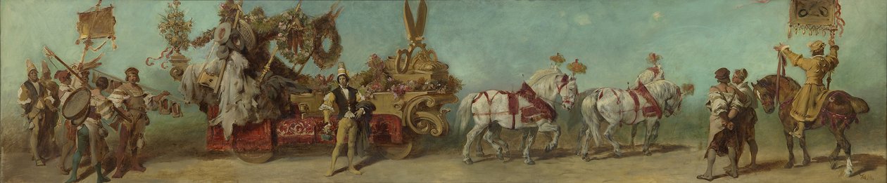 Utkast til festtoget i 1879 - Klesindustrien av Hans Makart