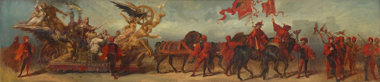 Utkast til festtoget 1879 - Jernbanearbeiderne av Hans Makart