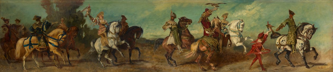 Utkast til festtoget 1879 - Falkjakten av Hans Makart