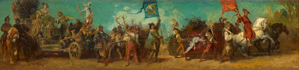 Utkast til festtoget i 1879 - Jaktvogn av Hans Makart