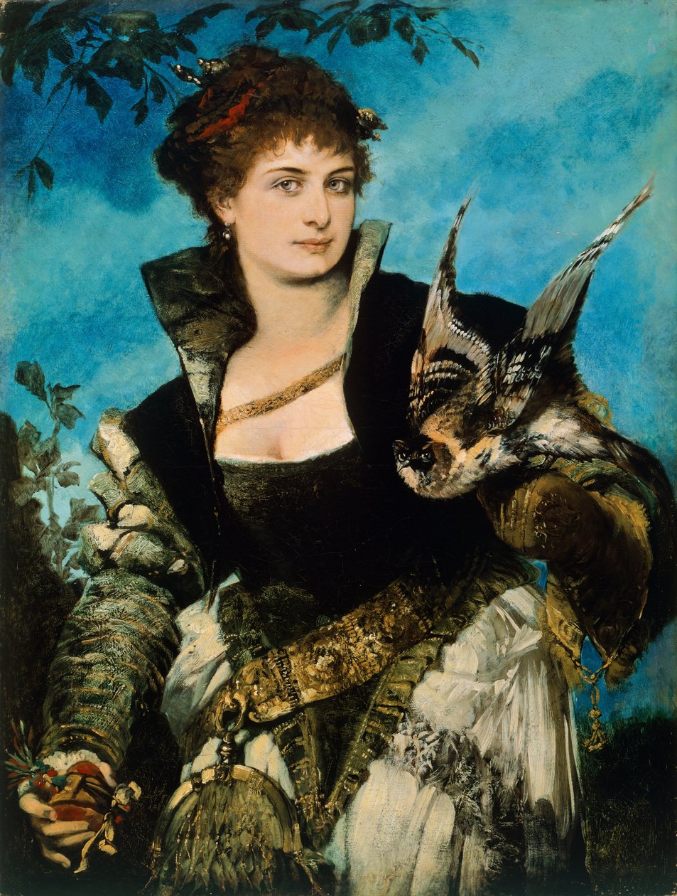 Falconer av Hans Makart (1840-1884), olje på lerret av Hans Makart