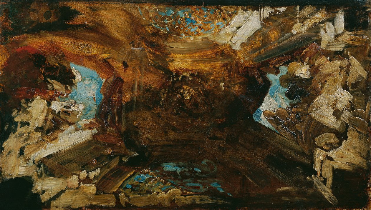 Fargeskisse for taket "De fire deler av verden" av Hans Makart